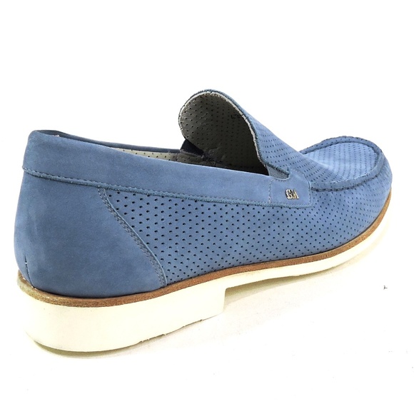 GOODMAN ?? MENS BLUE SOFT NUBUCK COMFORT SUMMER LOAFERS main image 4